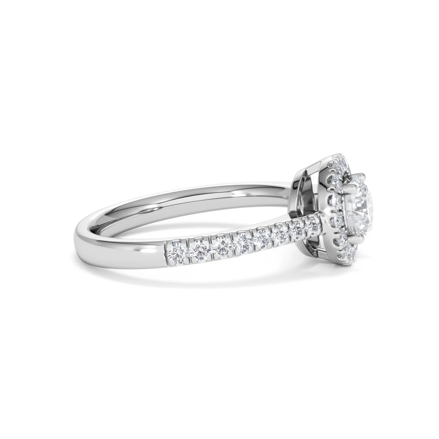 Ella Halo Lab Diamond Engagement Ring 0.86ct F/VS1 in Platinum - Image 25