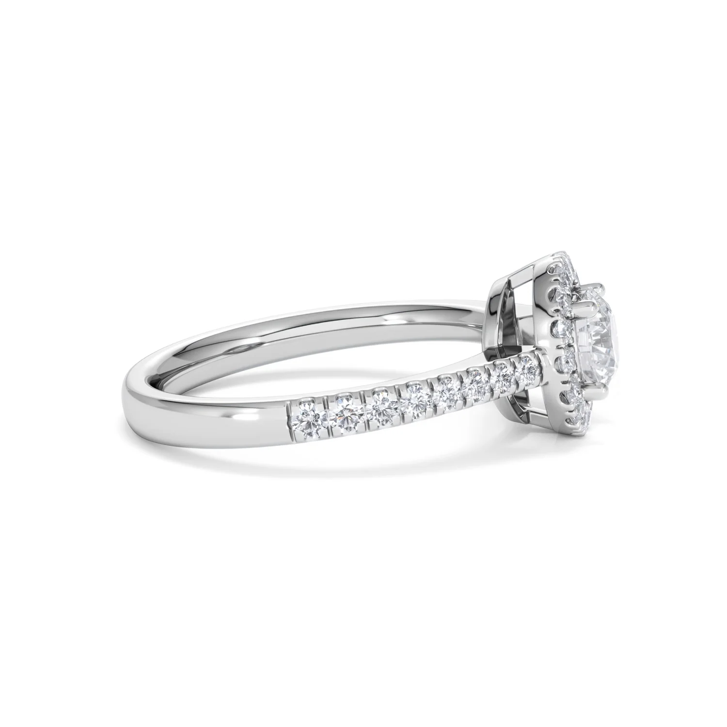Ella Halo Lab Diamond Engagement Ring 0.86ct F/VS1 in Platinum - Image 26