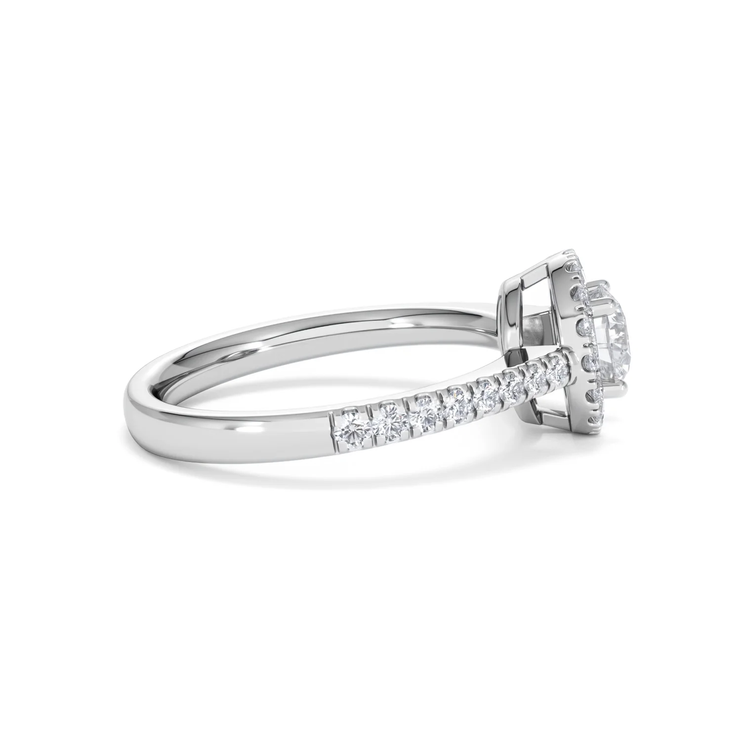 Ella Halo Lab Diamond Engagement Ring 0.86ct F/VS1 in Platinum - Image 28