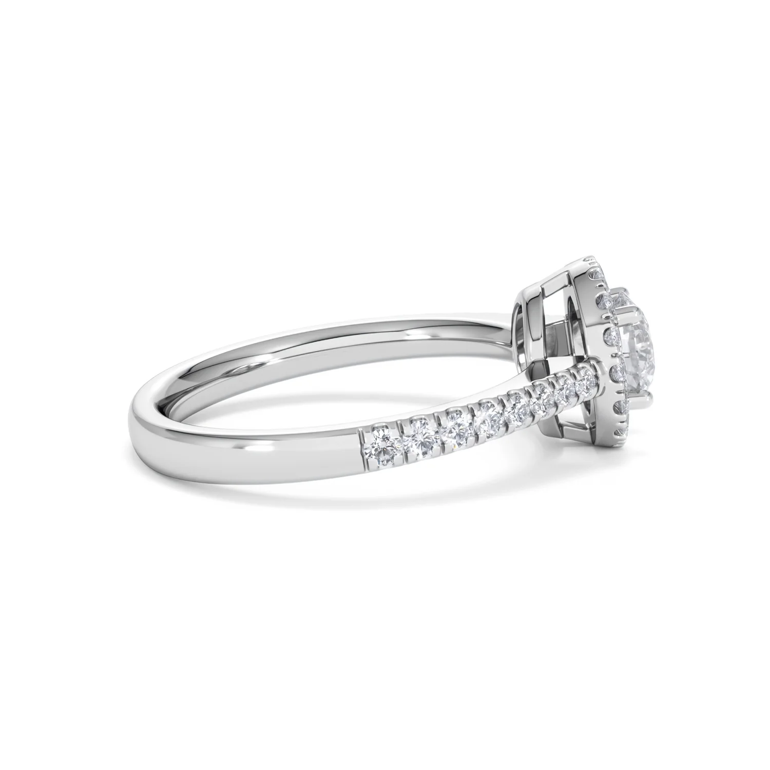 Ella Halo Lab Diamond Engagement Ring 0.86ct F/VS1 in Platinum - Image 29
