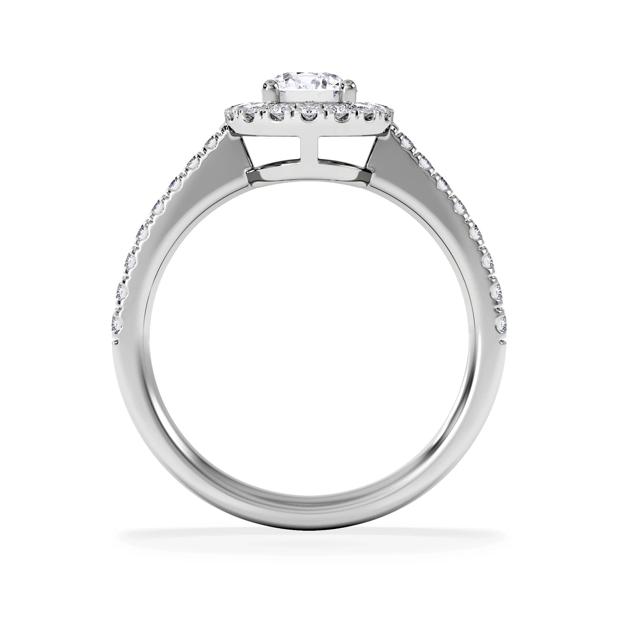 Ella Halo Lab Diamond Engagement Ring 0.86ct F/VS1 in Platinum - Image 3