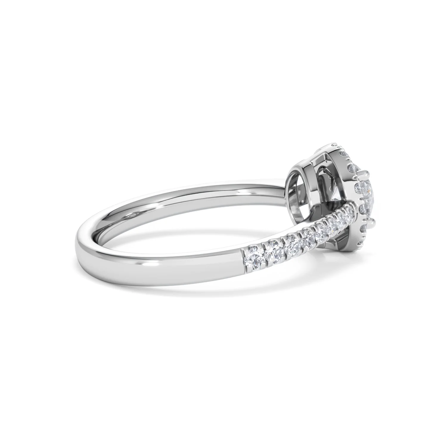 Ella Halo Lab Diamond Engagement Ring 0.86ct F/VS1 in Platinum - Image 32