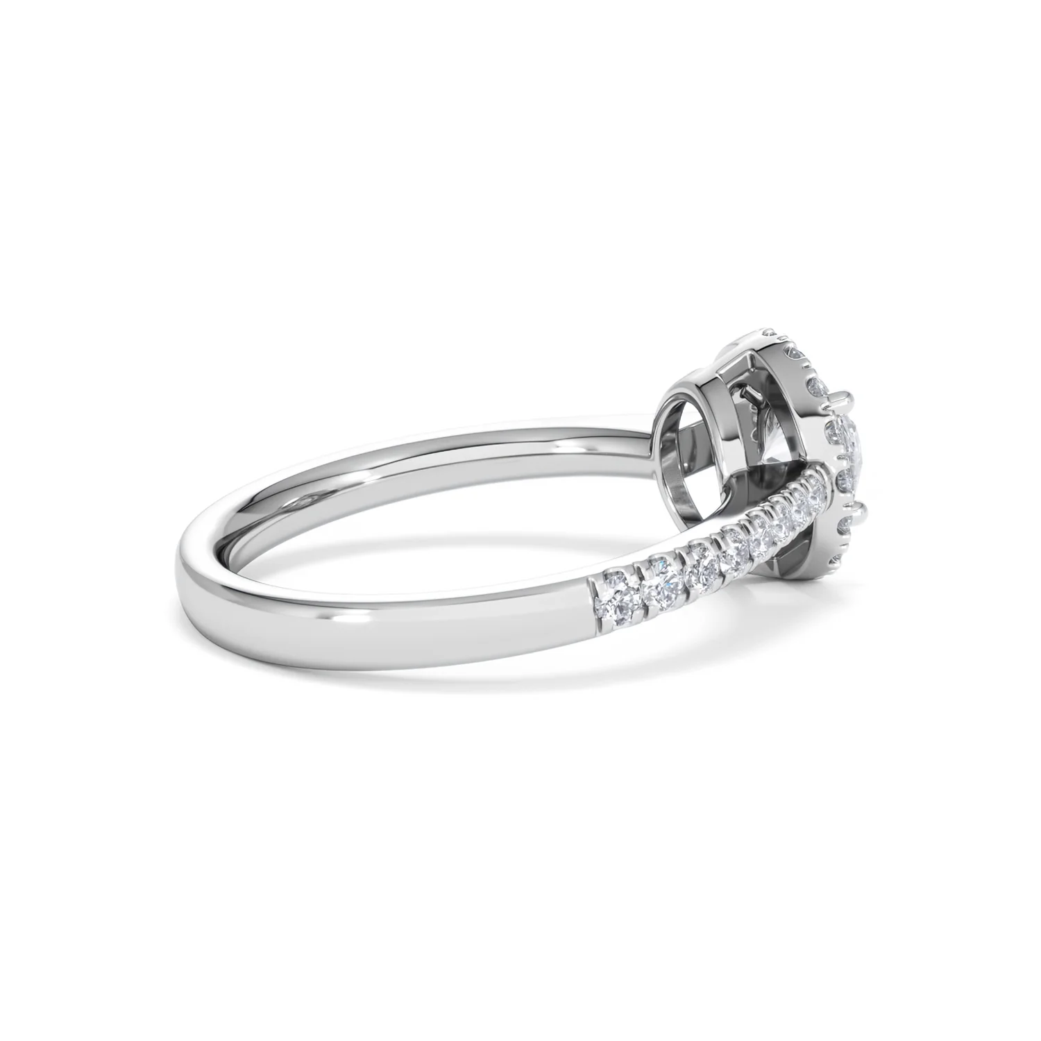 Ella Halo Lab Diamond Engagement Ring 0.86ct F/VS1 in Platinum - Image 33