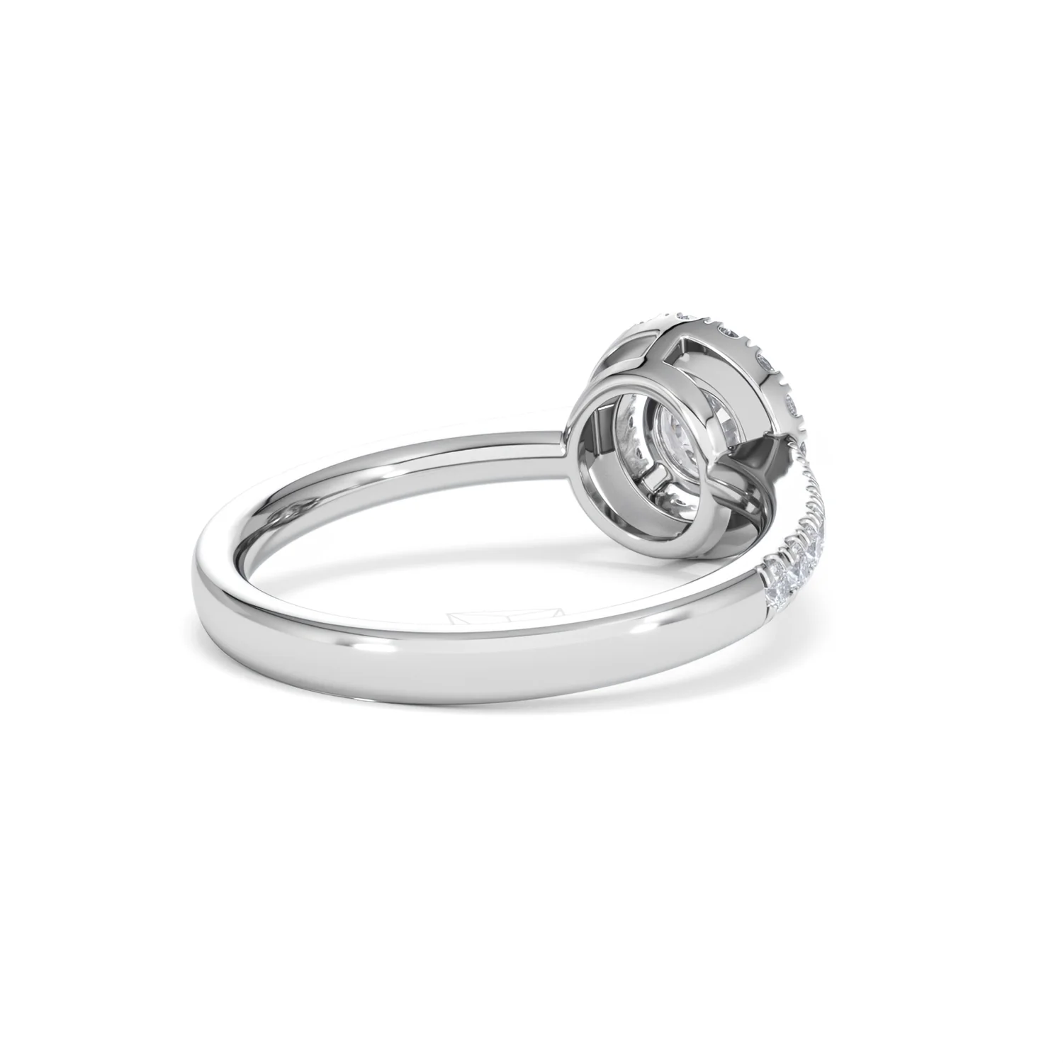 Ella Halo Lab Diamond Engagement Ring 0.86ct F/VS1 in Platinum - Image 40
