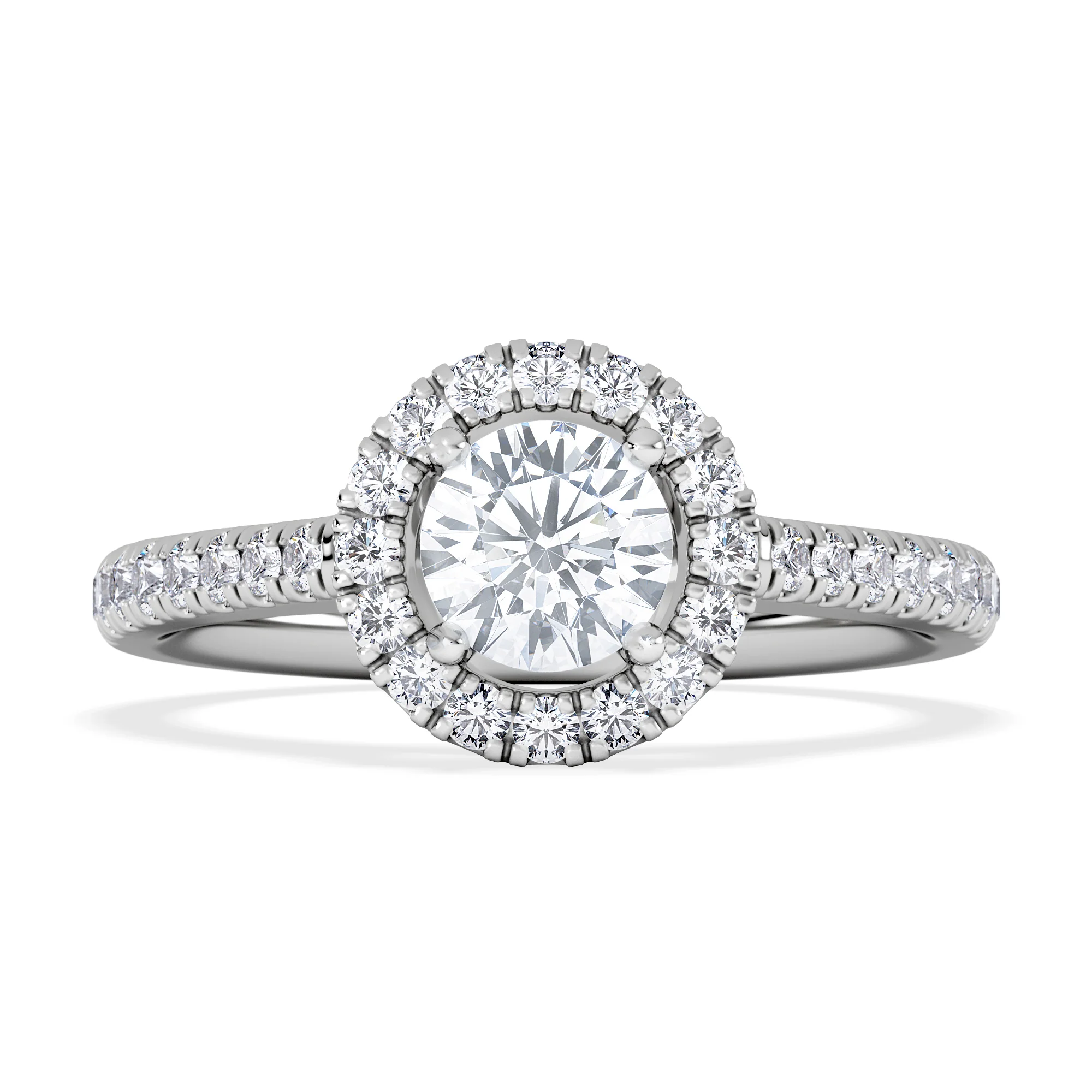 Ella Halo Lab Diamond Engagement Ring 0.86ct F/VS1 in Platinum - Image 6