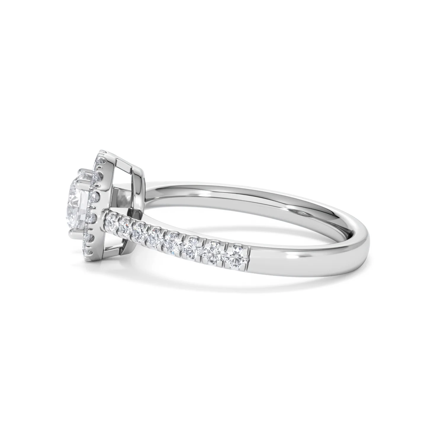 Ella Halo Lab Diamond Engagement Ring 0.86ct F/VS1 in Platinum - Image 68