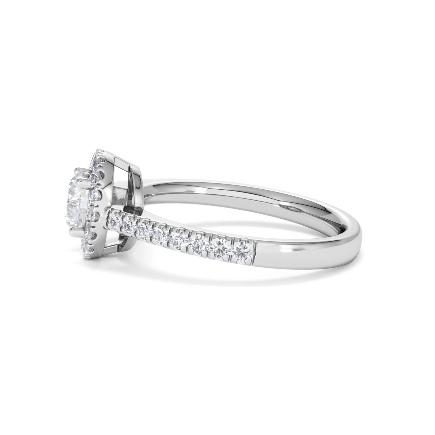 Ella Halo Lab Diamond Engagement Ring 0.86ct F/VS1 in Platinum - Image 69