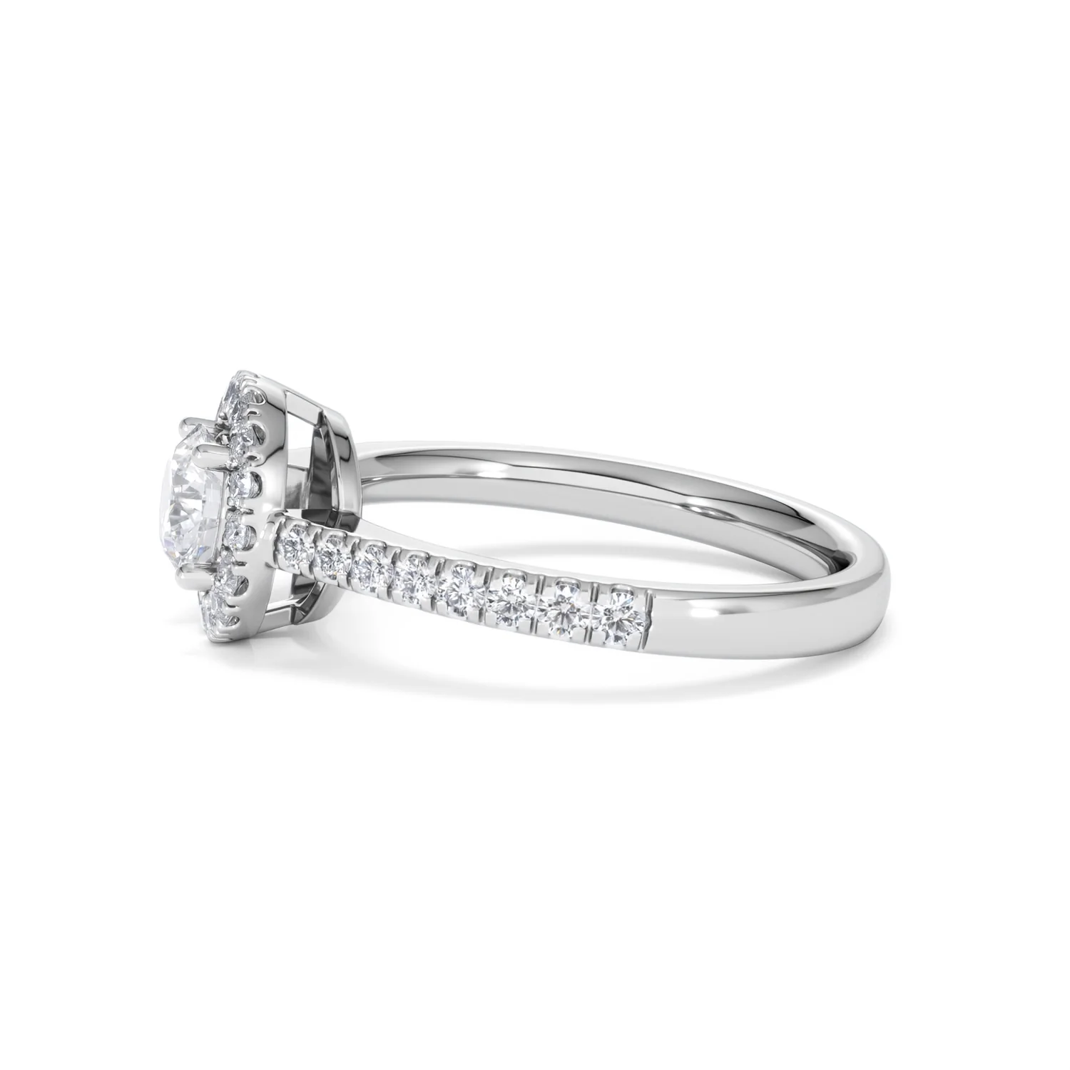 Ella Halo Lab Diamond Engagement Ring 0.86ct F/VS1 in Platinum - Image 70
