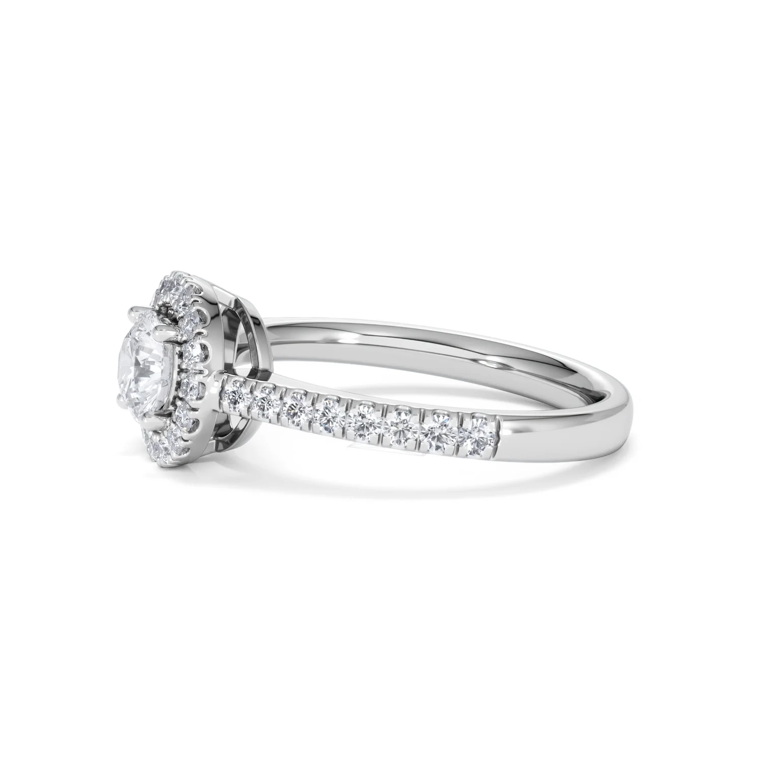 Ella Halo Lab Diamond Engagement Ring 0.86ct F/VS1 in Platinum - Image 72