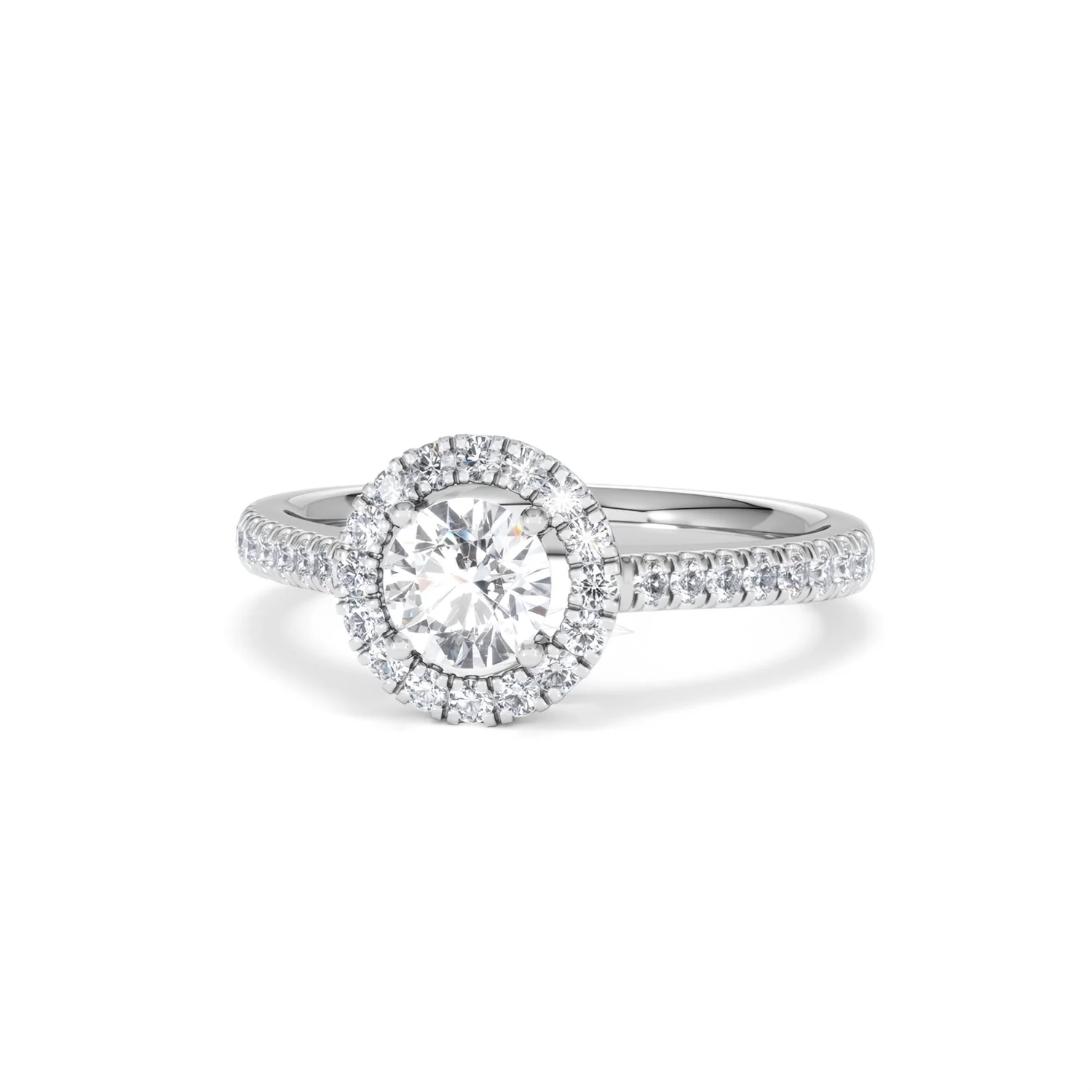 Ella Halo Lab Diamond Engagement Ring 0.86ct F/VS1 in Platinum - Image 85