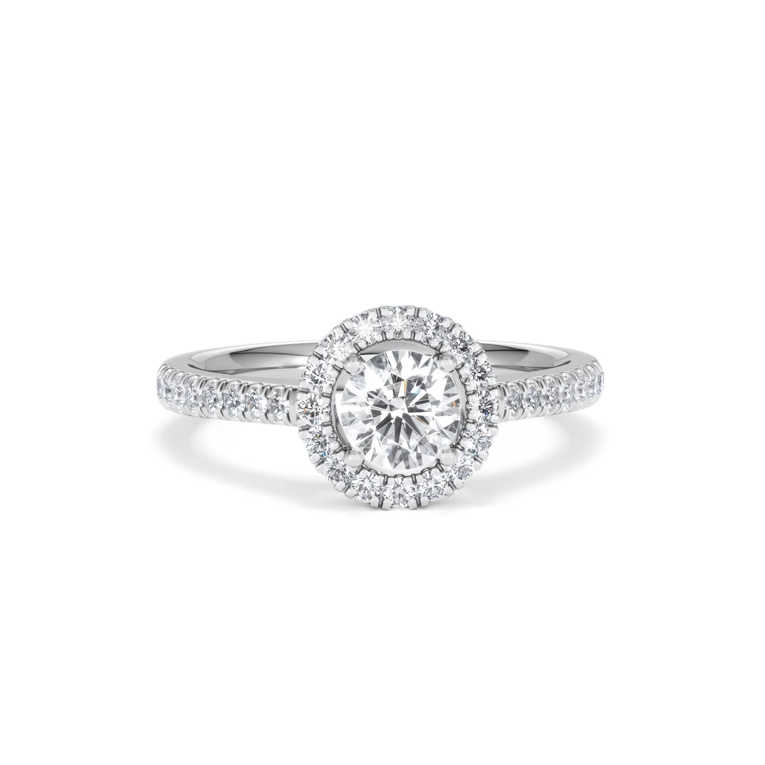 Ella Halo Lab Diamond Engagement Ring 0.86ct F/VS1 in Platinum - Image 9