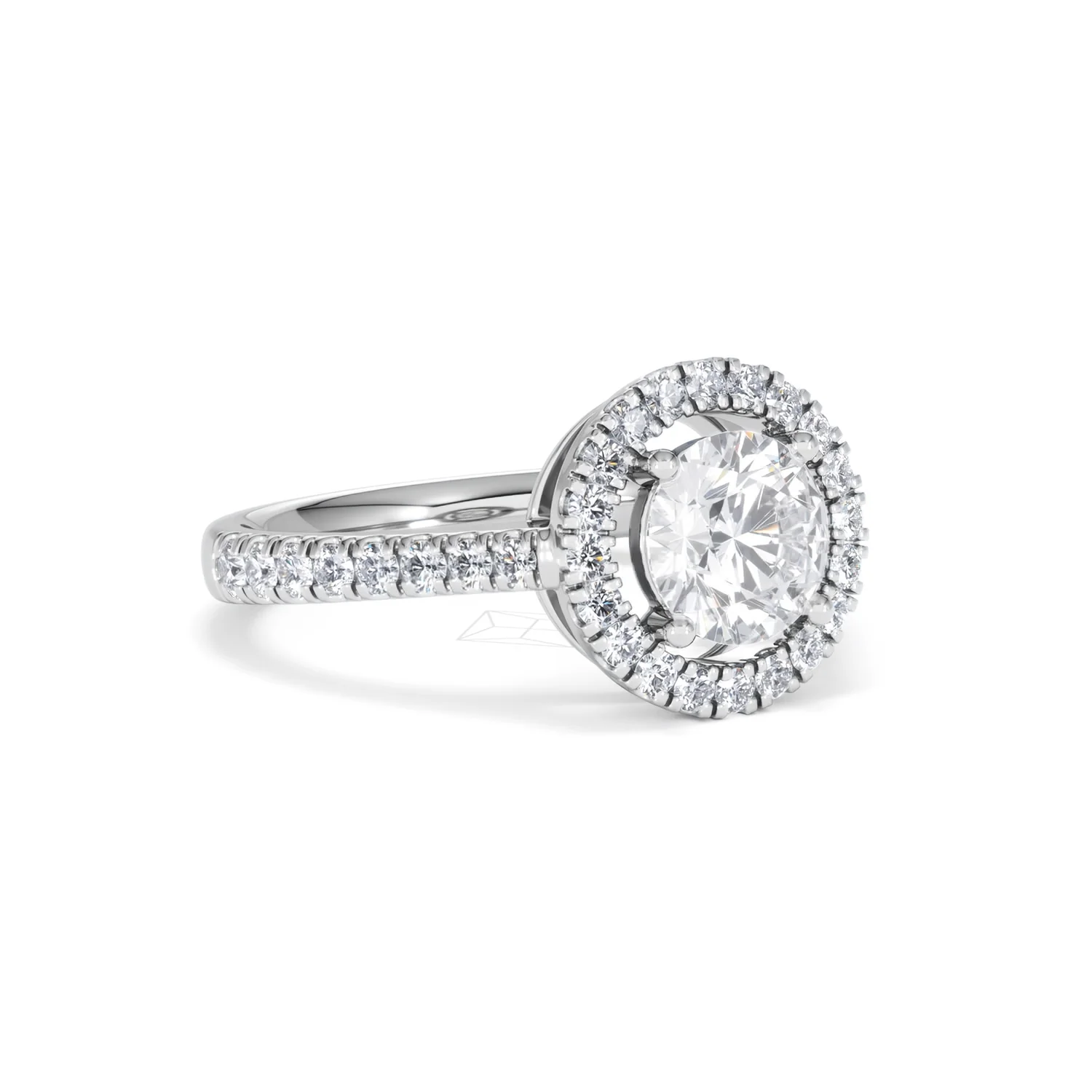 Ella Halo Lab Diamond Engagement Ring IGI 1.30ct F/VS1 18K White Gold - Image 15