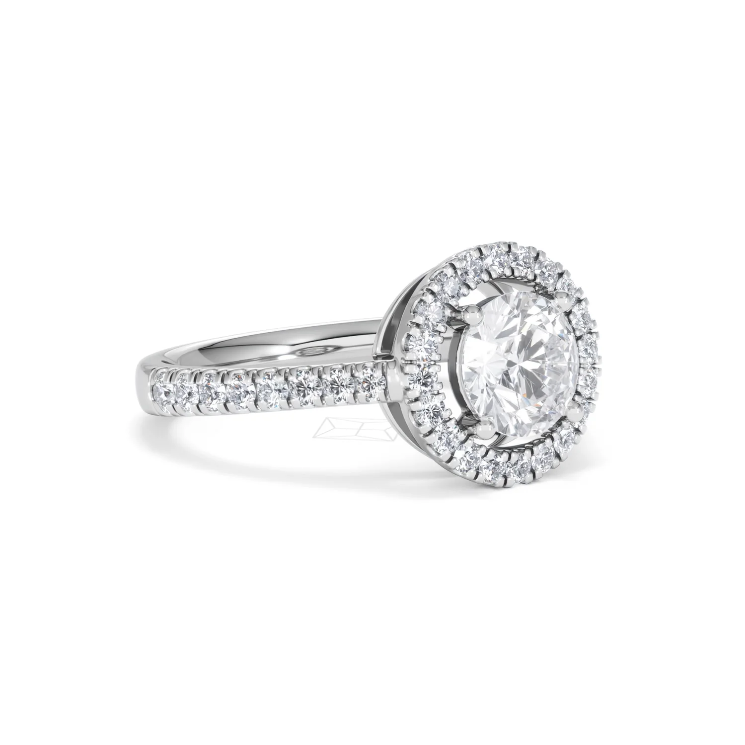 Ella Halo Lab Diamond Engagement Ring IGI 1.30ct F/VS1 18K White Gold - Image 16