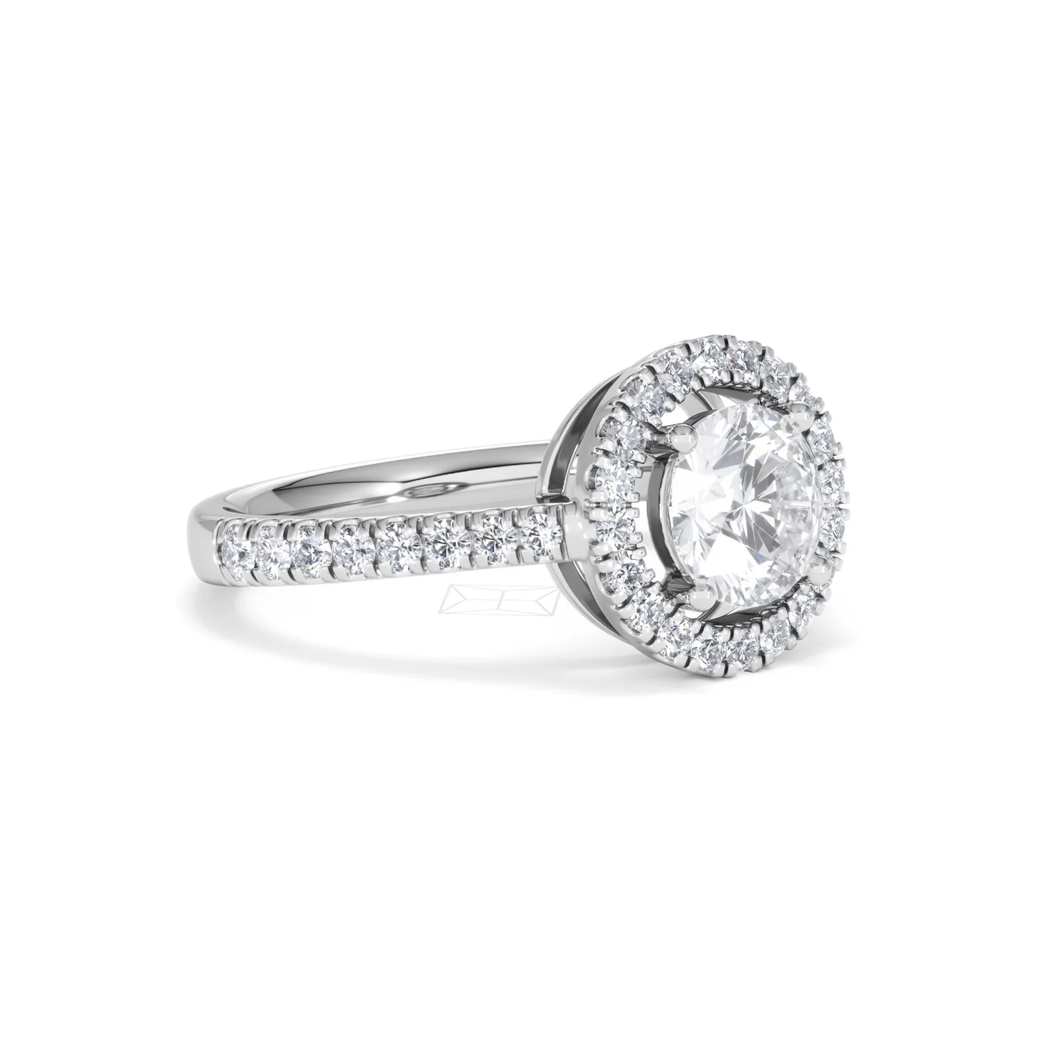 Ella Halo Lab Diamond Engagement Ring IGI 1.30ct F/VS1 18K White Gold - Image 17