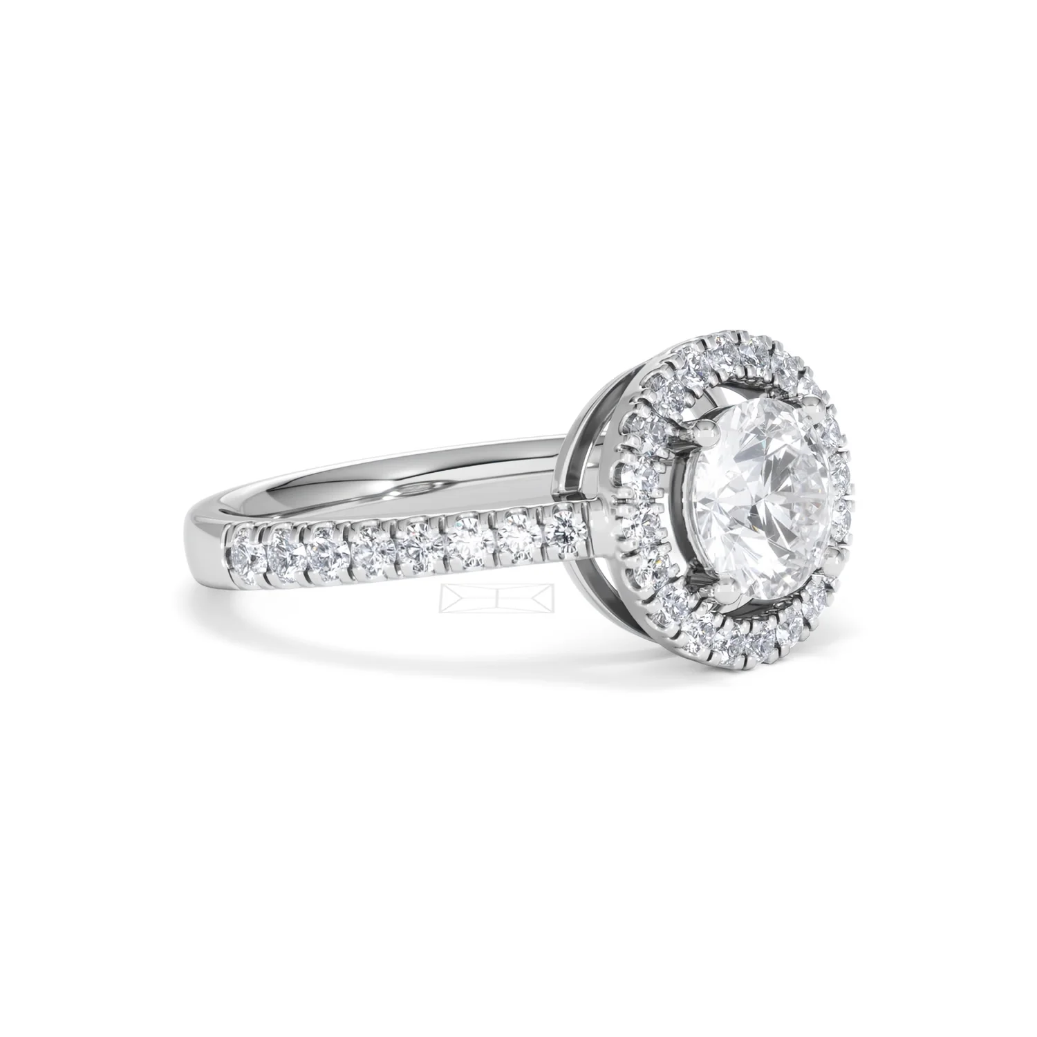 Ella Halo Lab Diamond Engagement Ring IGI 1.30ct F/VS1 18K White Gold - Image 18