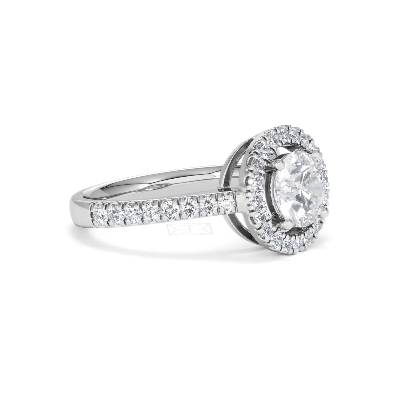 Ella Halo Lab Diamond Engagement Ring IGI 1.30ct F/VS1 18K White Gold - Image 19