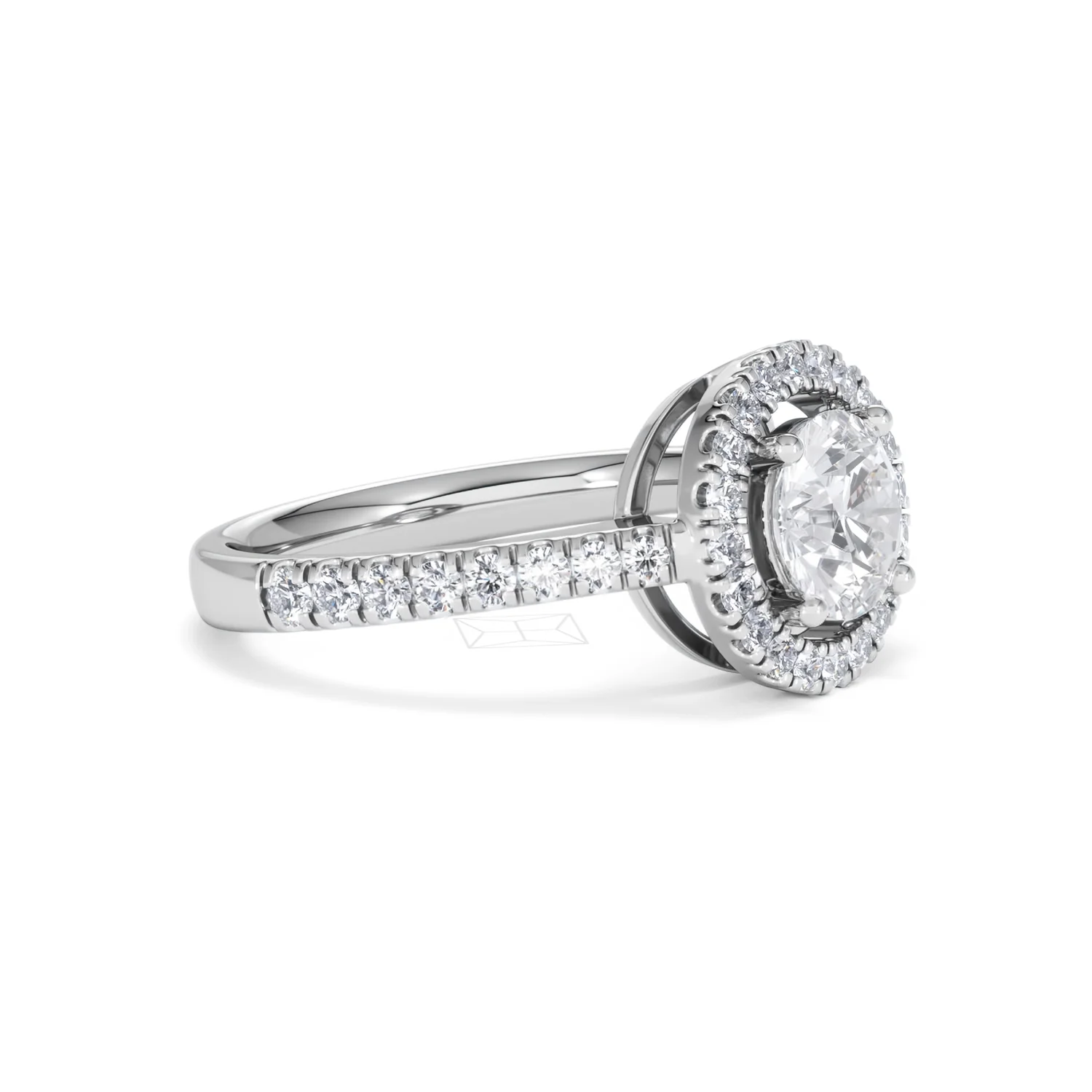 Ella Halo Lab Diamond Engagement Ring IGI 1.30ct F/VS1 18K White Gold - Image 20