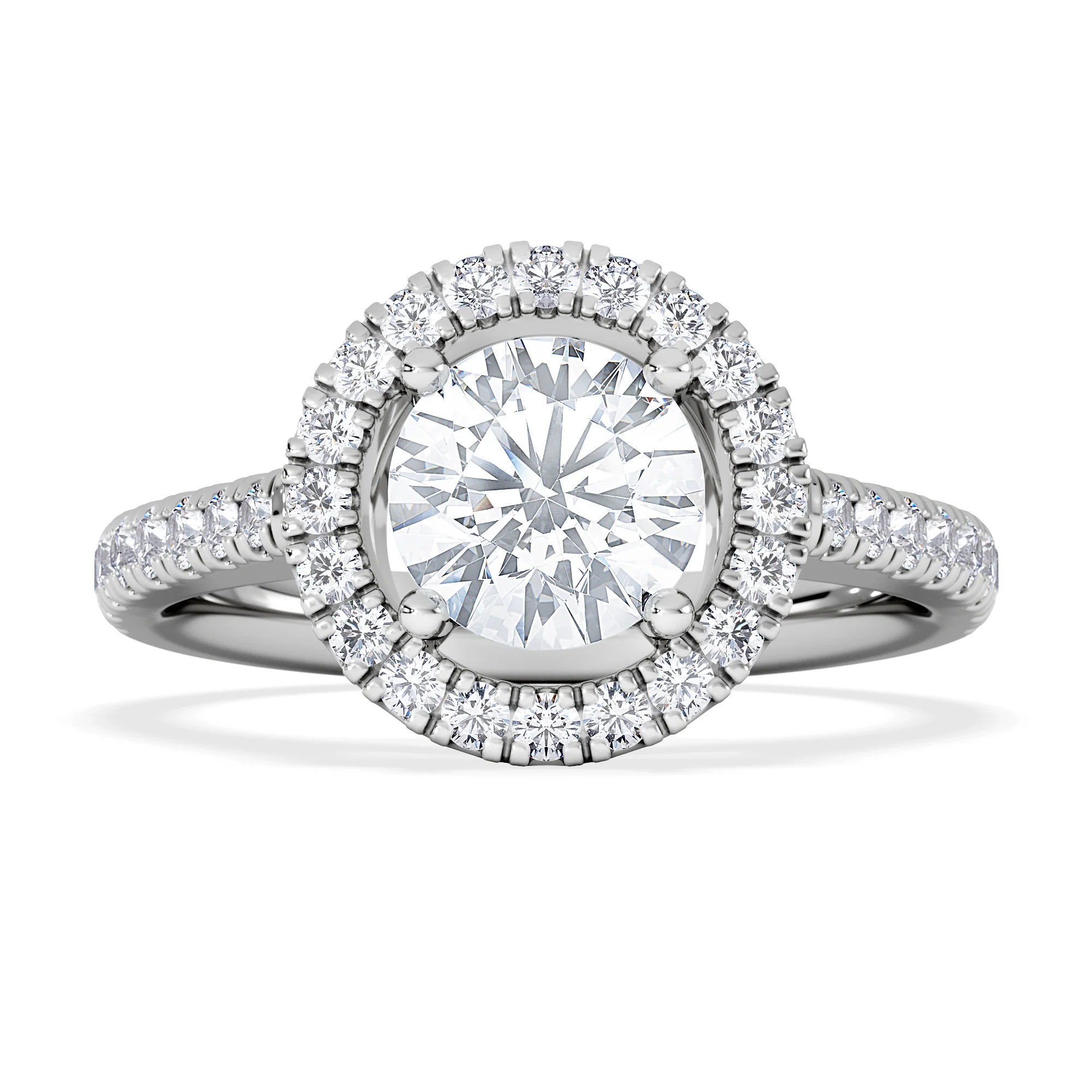 Ella Halo Lab Diamond Engagement Ring IGI 1.30ct F/VS1 18K White Gold - Image 6