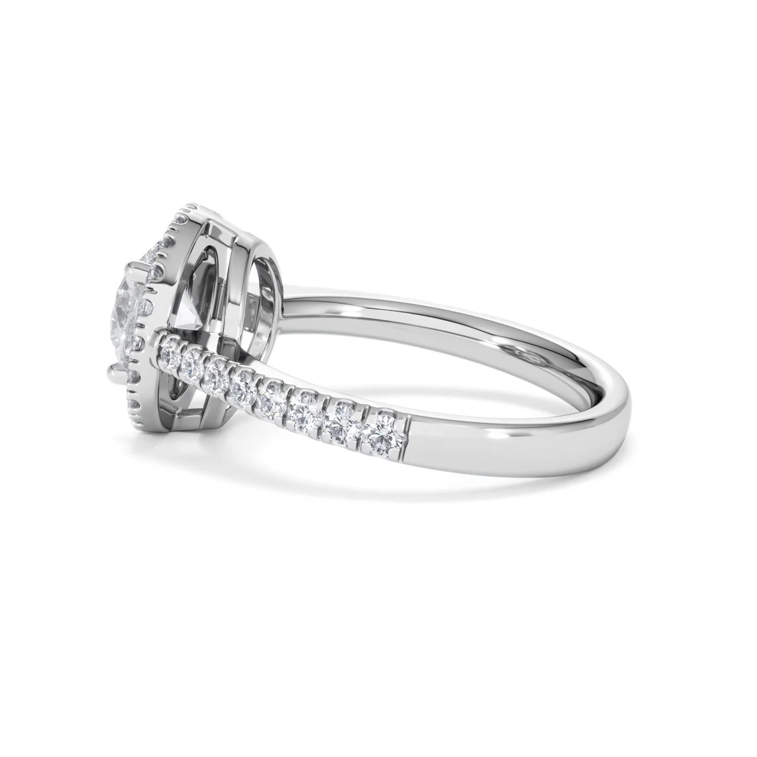 Ella Halo Lab Diamond Engagement Ring IGI 1.30ct F/VS1 18K White Gold - Image 65