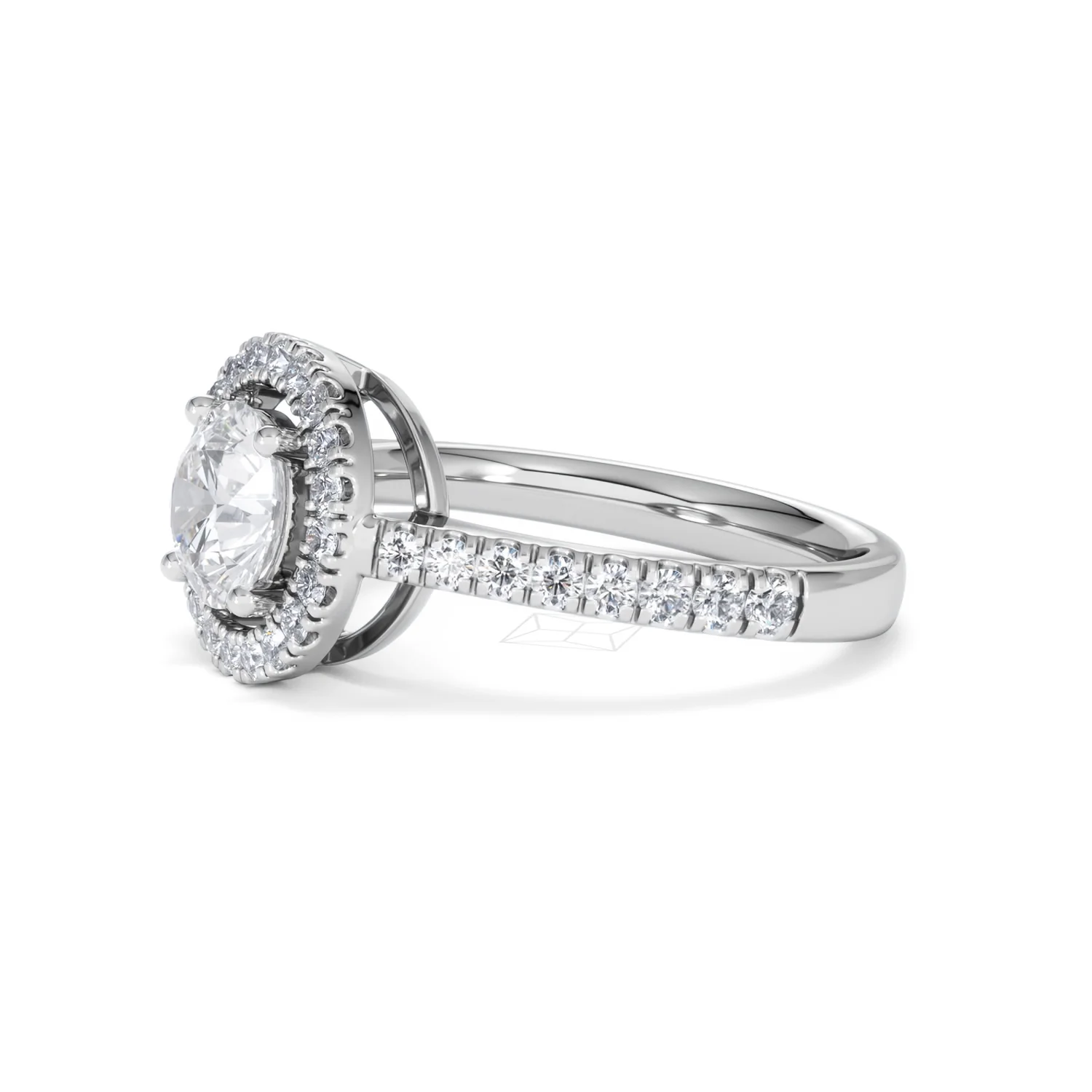 Ella Halo Lab Diamond Engagement Ring IGI 1.30ct F/VS1 18K White Gold - Image 74