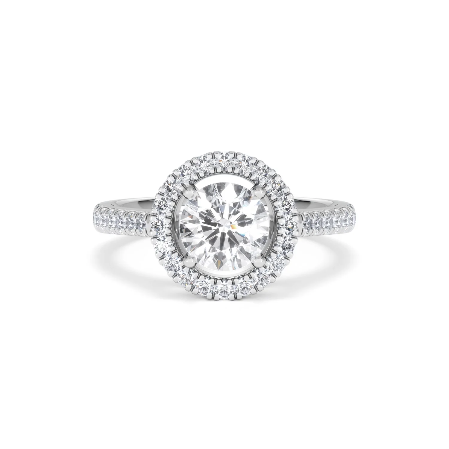 Ella Halo Lab Diamond Engagement Ring IGI 1.30ct F/VS1 18K White Gold - Image 8