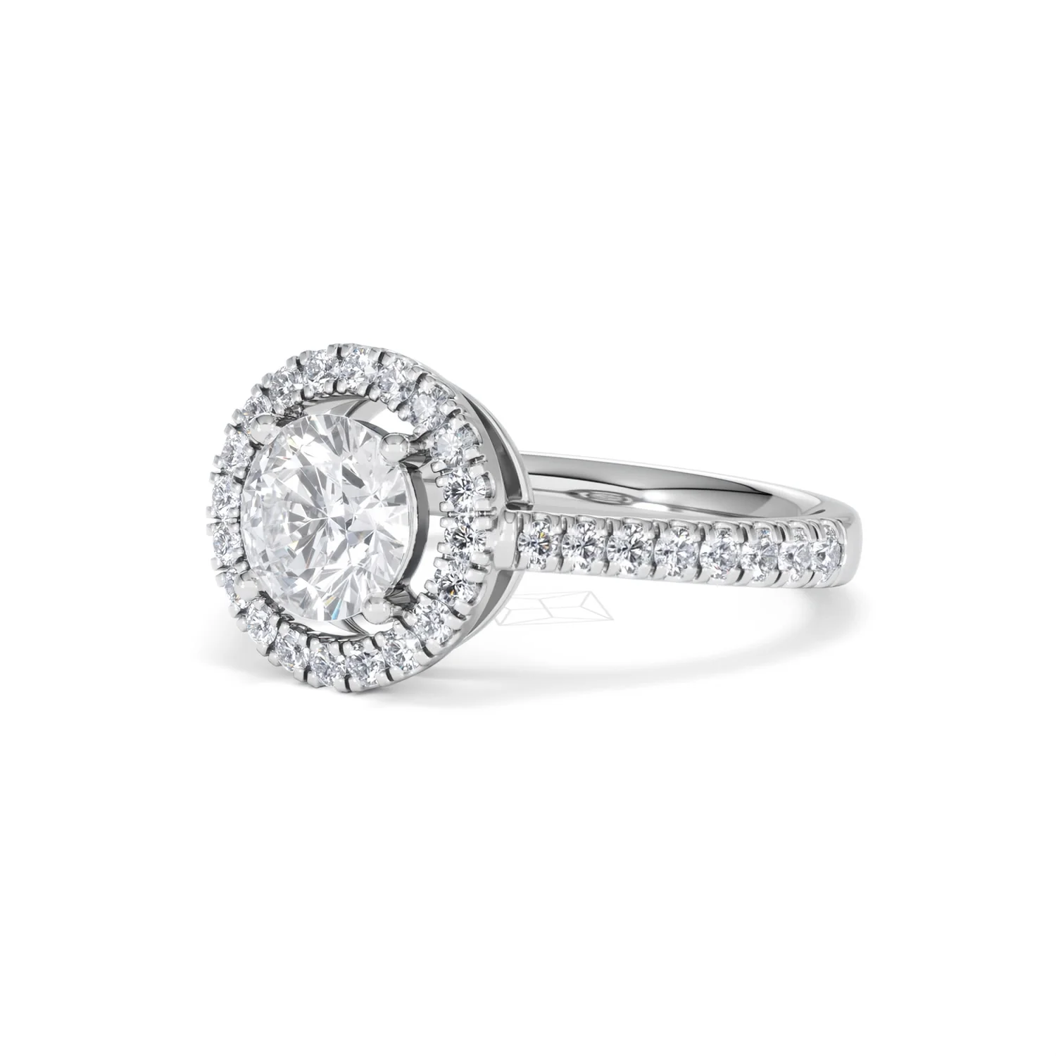 Ella Halo Lab Diamond Engagement Ring IGI 1.30ct F/VS1 18K White Gold - Image 80