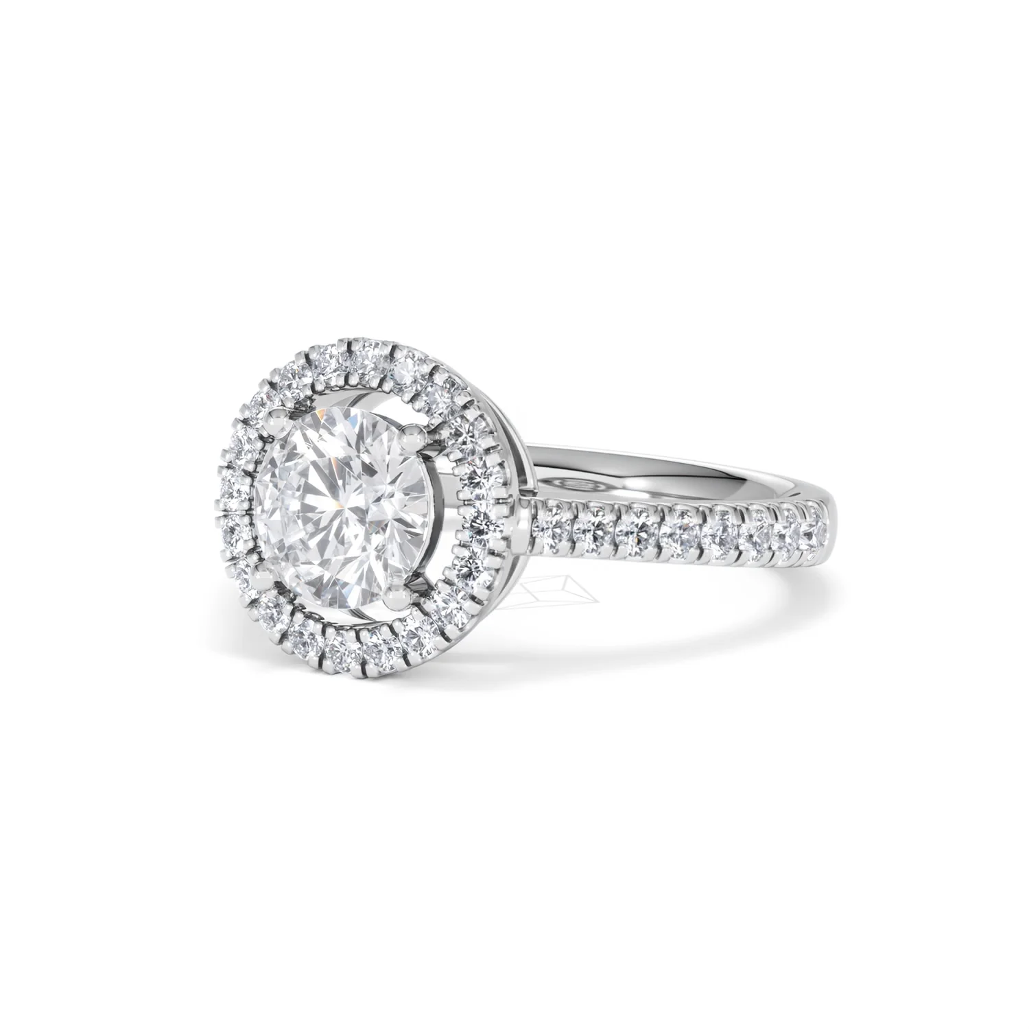 Ella Halo Lab Diamond Engagement Ring IGI 1.30ct F/VS1 18K White Gold - Image 81