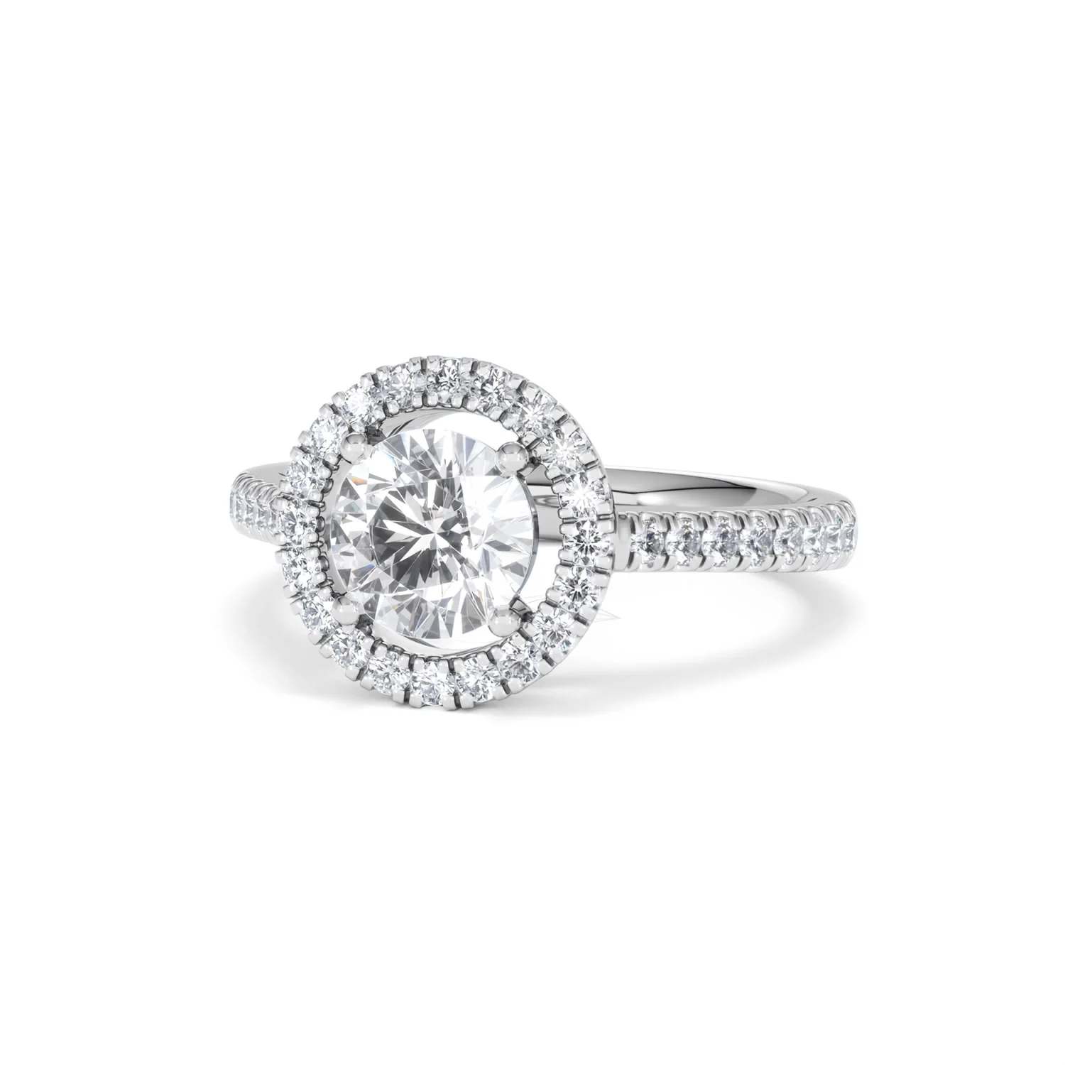 Ella Halo Lab Diamond Engagement Ring IGI 1.30ct F/VS1 18K White Gold - Image 84
