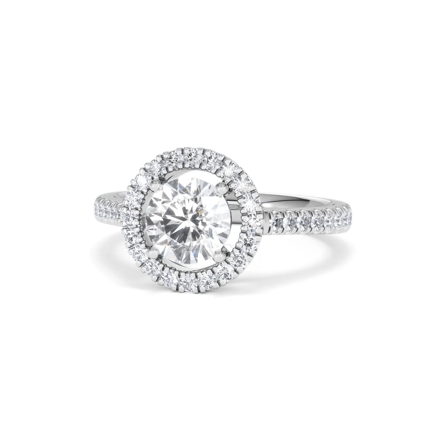 Ella Halo Lab Diamond Engagement Ring IGI 1.30ct F/VS1 18K White Gold - Image 85
