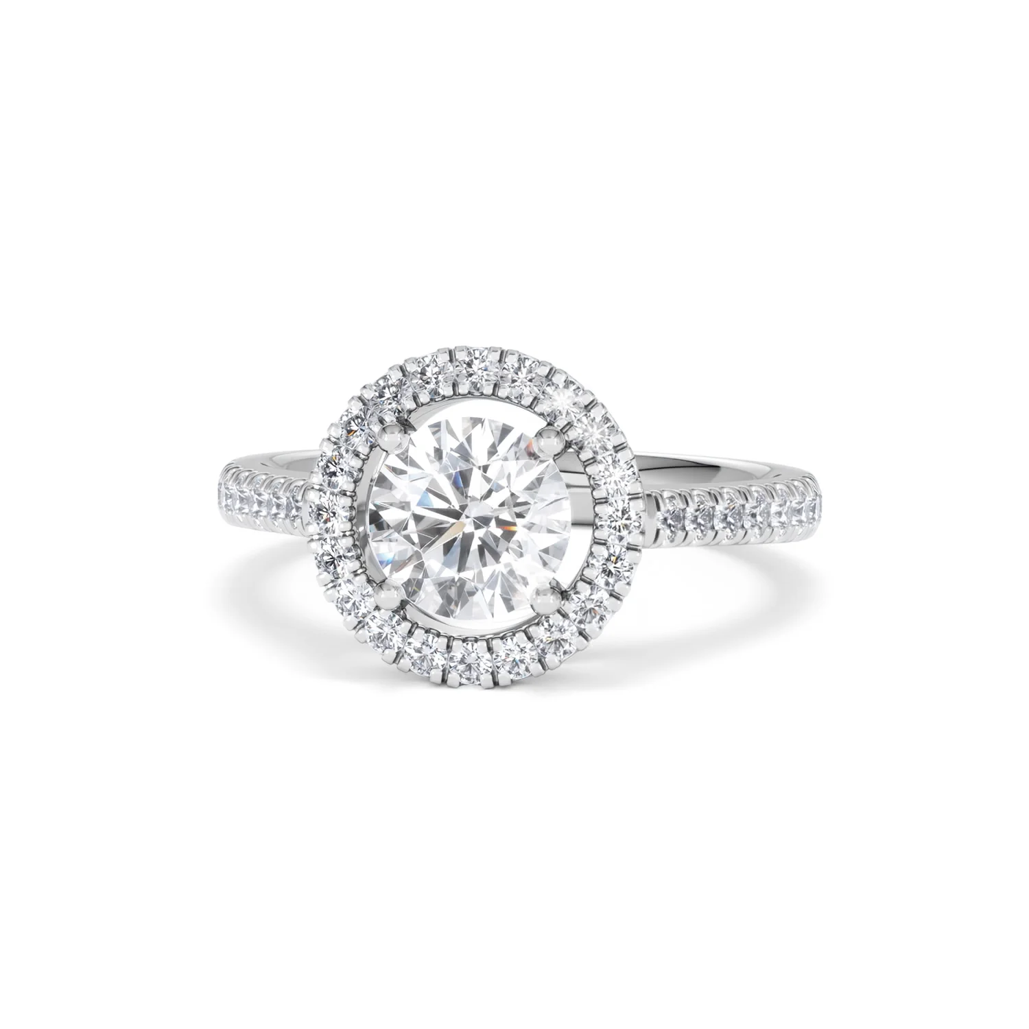 Ella Halo Lab Diamond Engagement Ring IGI 1.30ct F/VS1 18K White Gold - Image 86