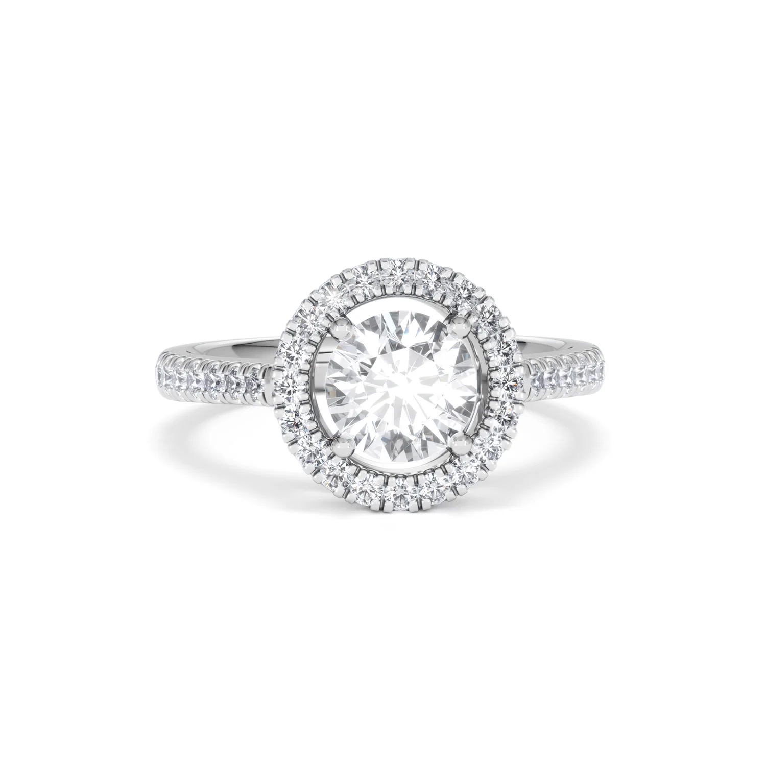 Ella Halo Lab Diamond Engagement Ring IGI 1.30ct F/VS1 18K White Gold - Image 9