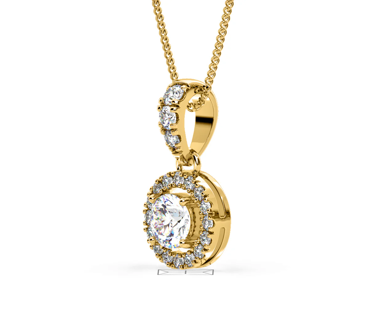 Ella Lab Diamond Halo 0.71ct Pendant Necklace in 18K Yellow Gold F/VS1 - Image 18