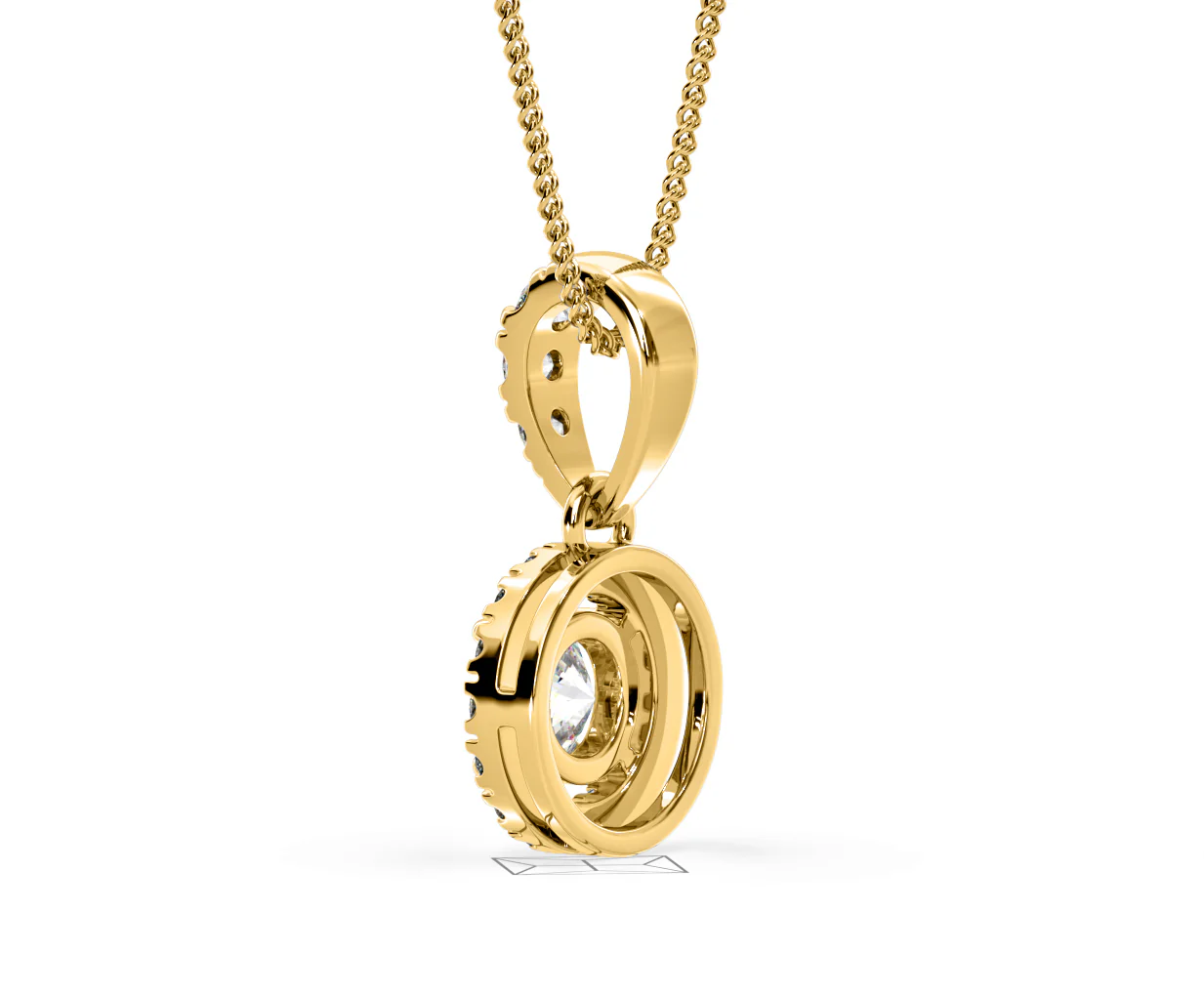 Ella Lab Diamond Halo 0.71ct Pendant Necklace in 18K Yellow Gold F/VS1 - Image 36