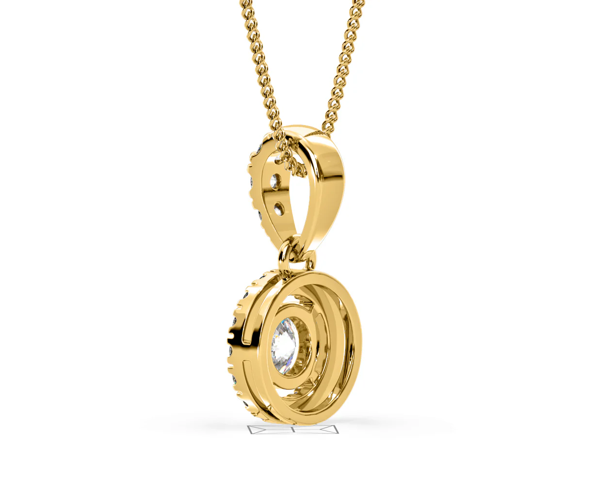Ella Lab Diamond Halo 0.71ct Pendant Necklace in 18K Yellow Gold F/VS1 - Image 37