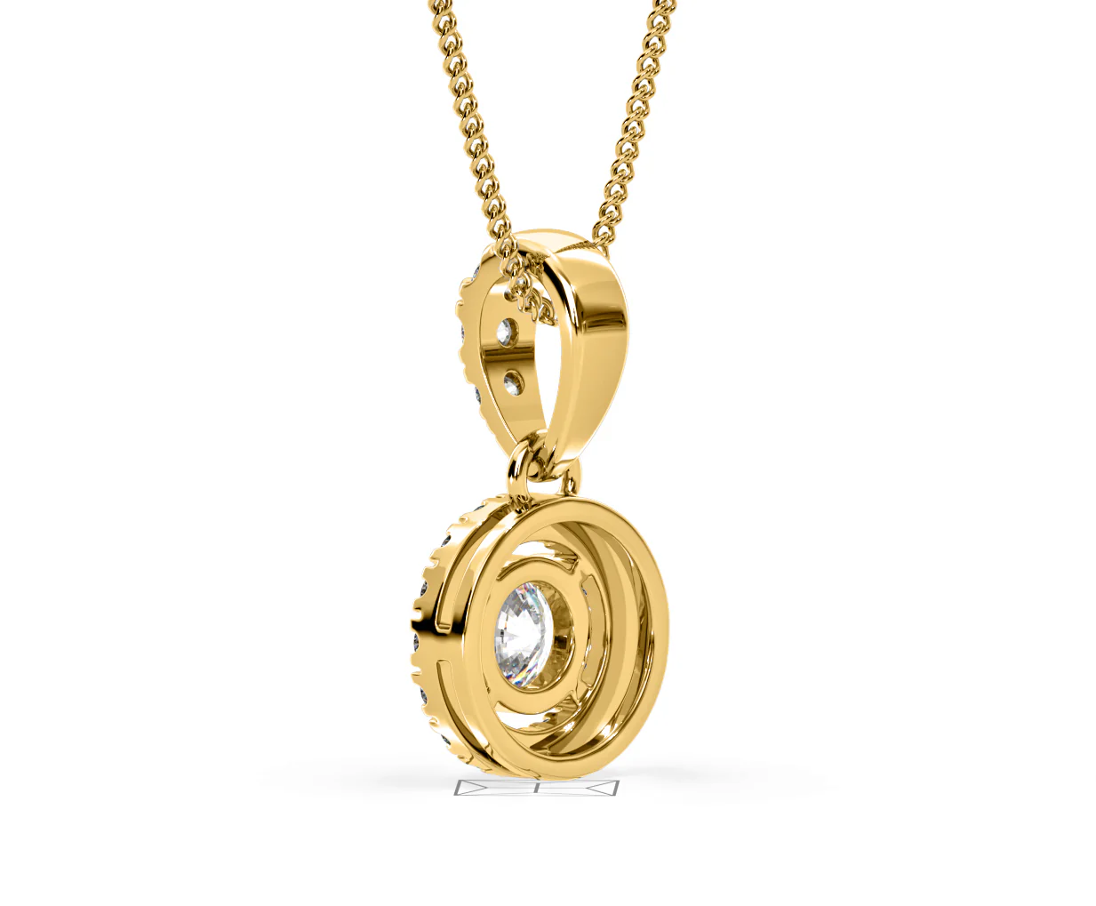 Ella Lab Diamond Halo 0.71ct Pendant Necklace in 18K Yellow Gold F/VS1 - Image 38