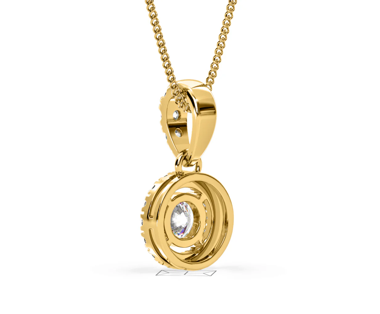 Ella Lab Diamond Halo 0.71ct Pendant Necklace in 18K Yellow Gold F/VS1 - Image 39