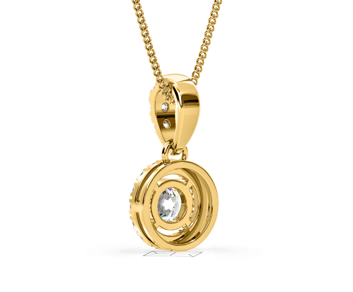 Ella Lab Diamond Halo 0.71ct Pendant Necklace in 18K Yellow Gold F/VS1 - Image 40
