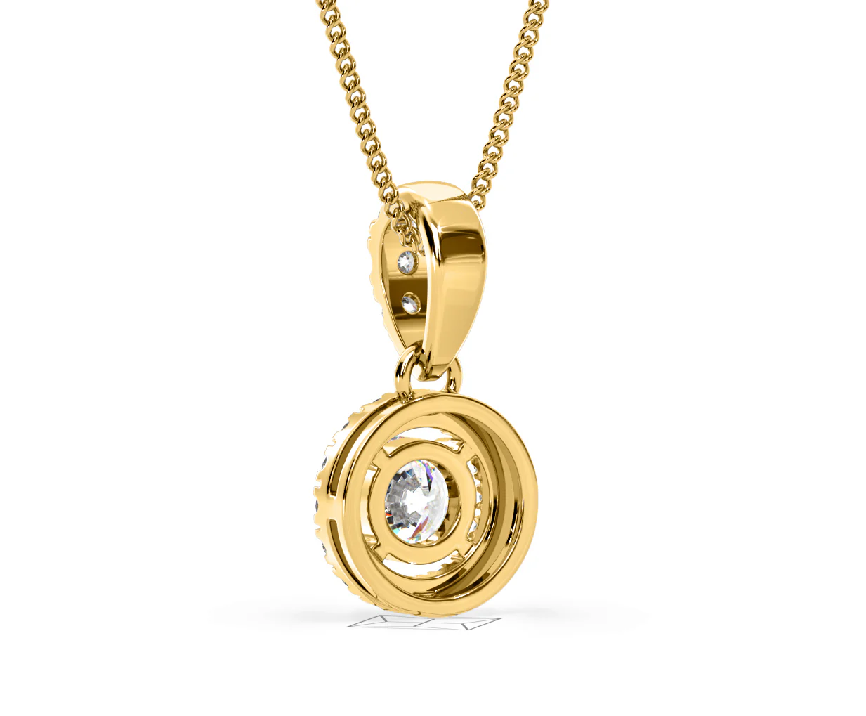 Ella Lab Diamond Halo 0.71ct Pendant Necklace in 18K Yellow Gold F/VS1 - Image 41