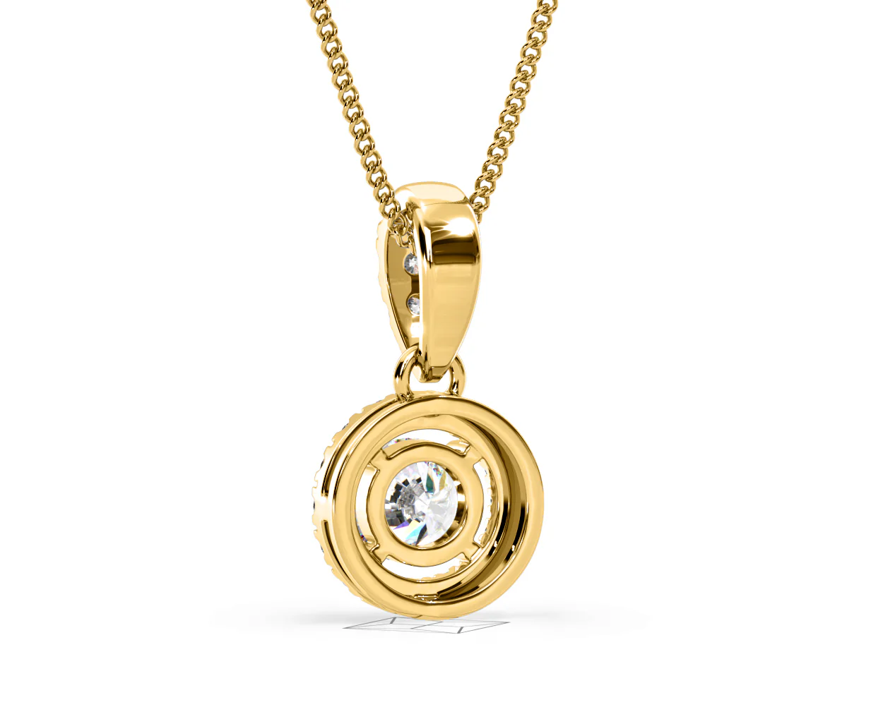 Ella Lab Diamond Halo 0.71ct Pendant Necklace in 18K Yellow Gold F/VS1 - Image 43