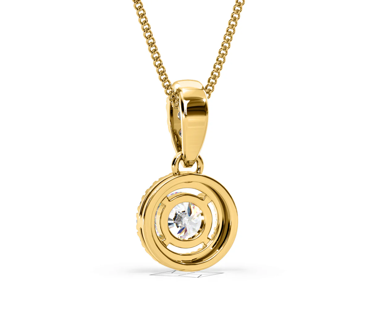 Ella Lab Diamond Halo 0.71ct Pendant Necklace in 18K Yellow Gold F/VS1 - Image 44