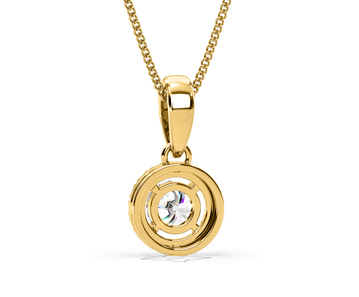 Ella Lab Diamond Halo 0.71ct Pendant Necklace in 18K Yellow Gold F/VS1 - Image 45