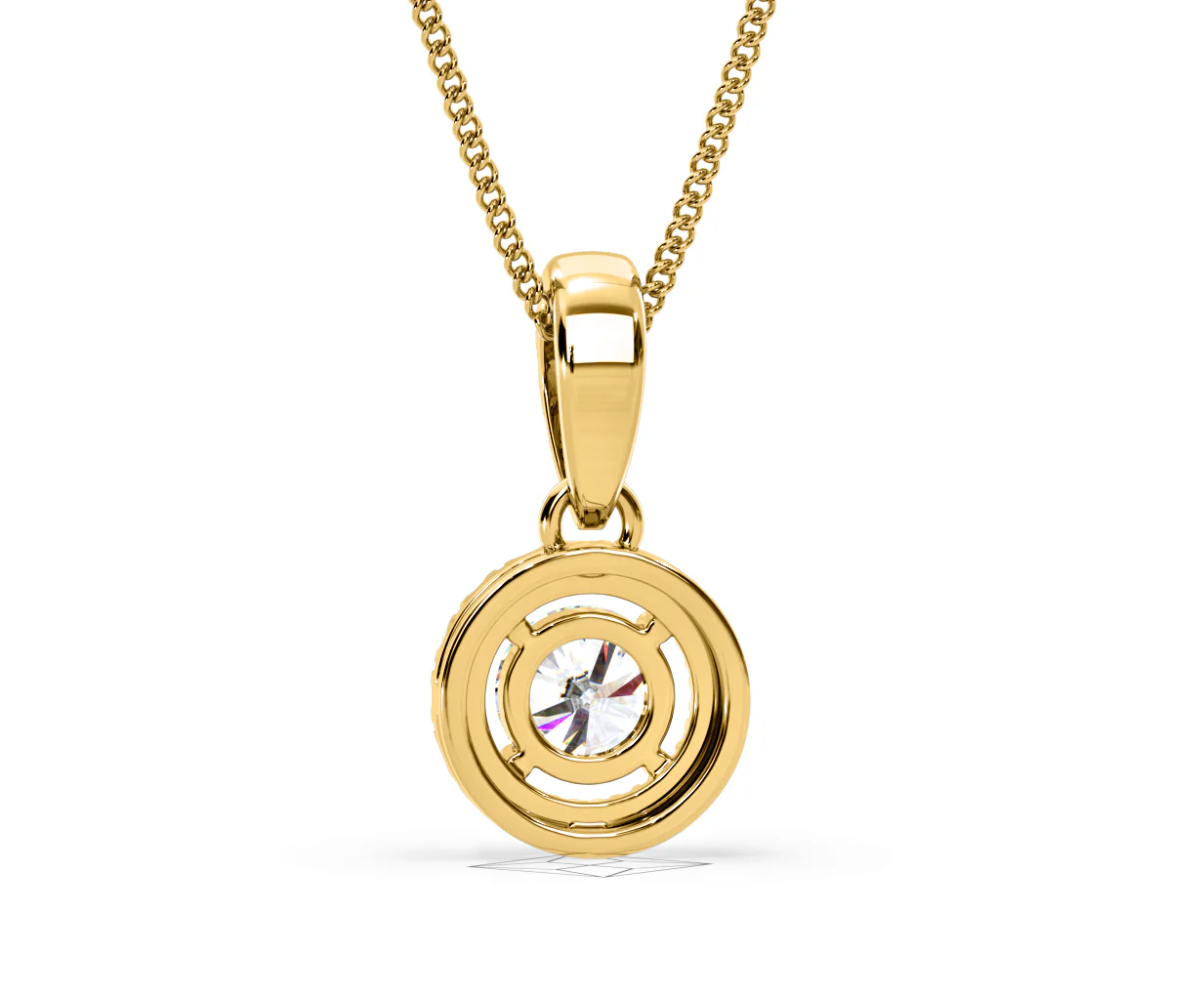 Ella Lab Diamond Halo 0.71ct Pendant Necklace in 18K Yellow Gold F/VS1 - Image 46