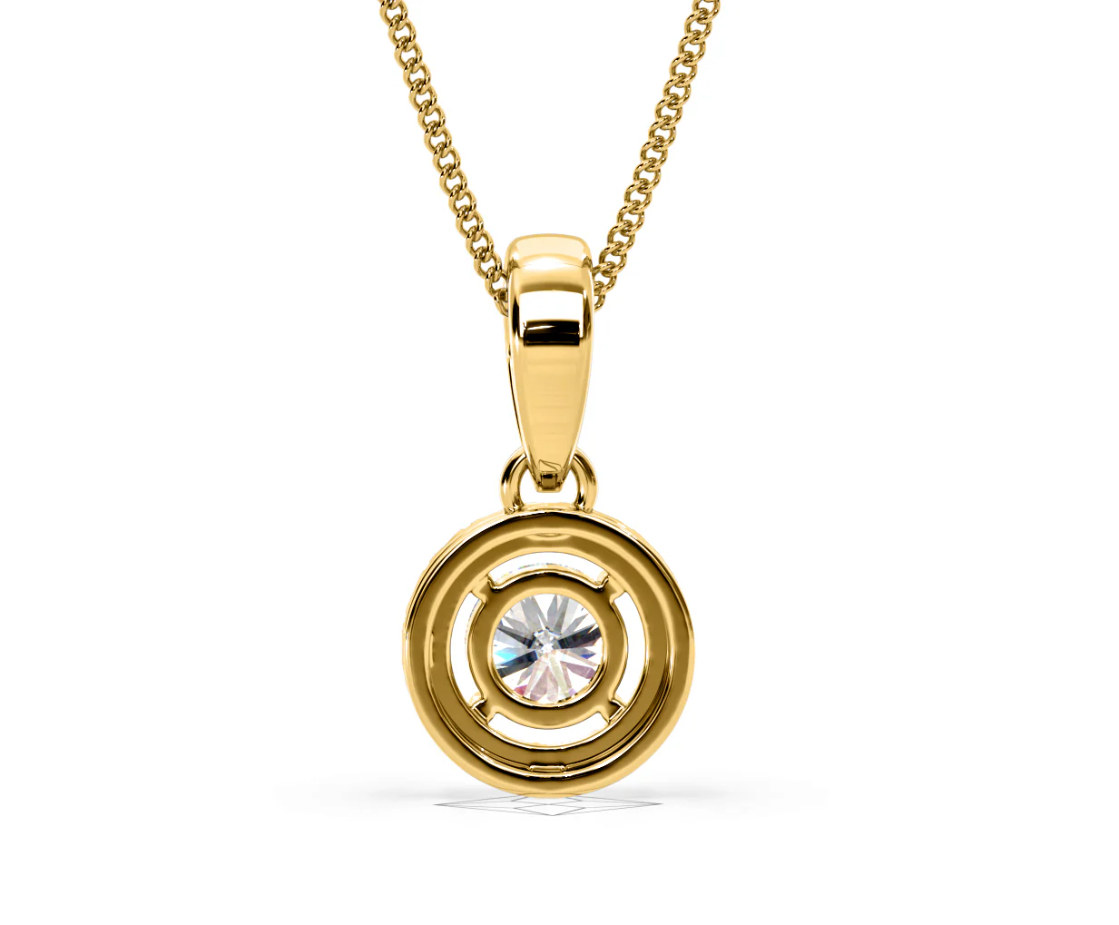 Ella Lab Diamond Halo 0.71ct Pendant Necklace in 18K Yellow Gold F/VS1 - Image 47