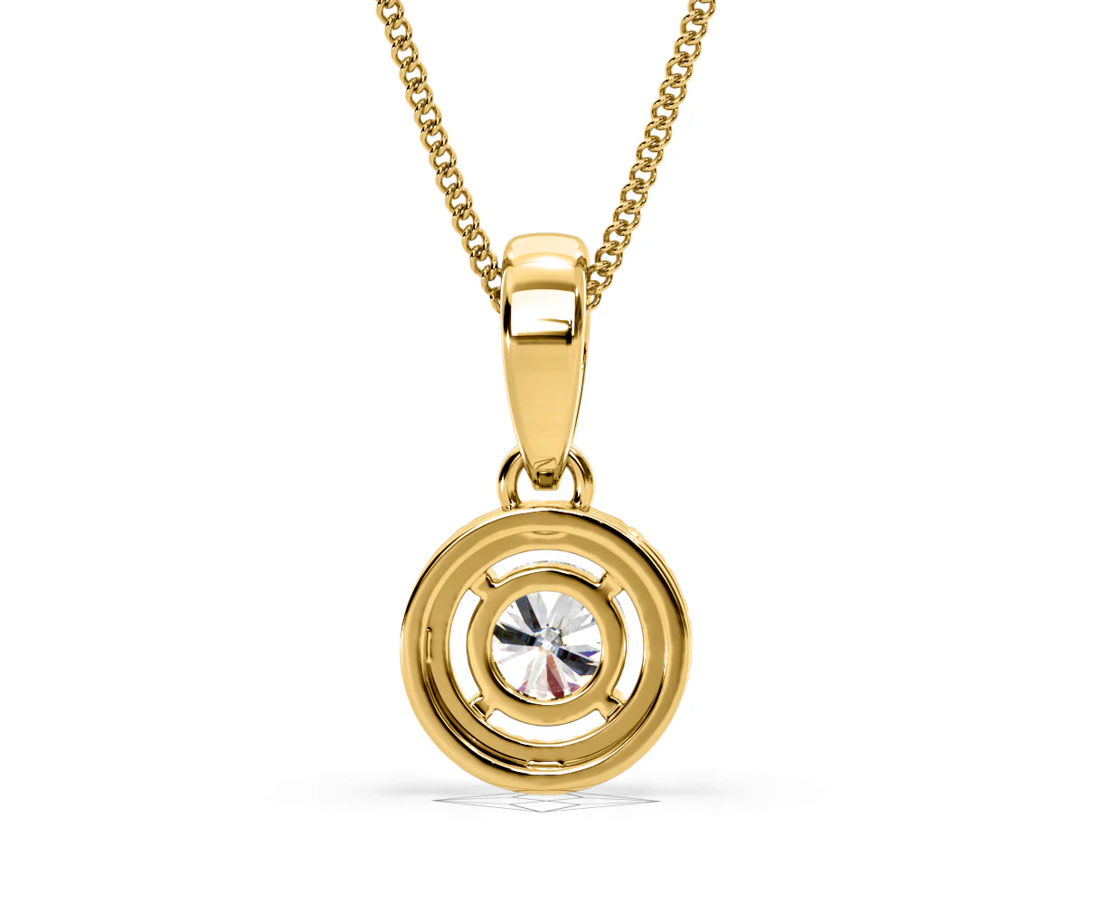 Ella Lab Diamond Halo 0.71ct Pendant Necklace in 18K Yellow Gold F/VS1 - Image 48