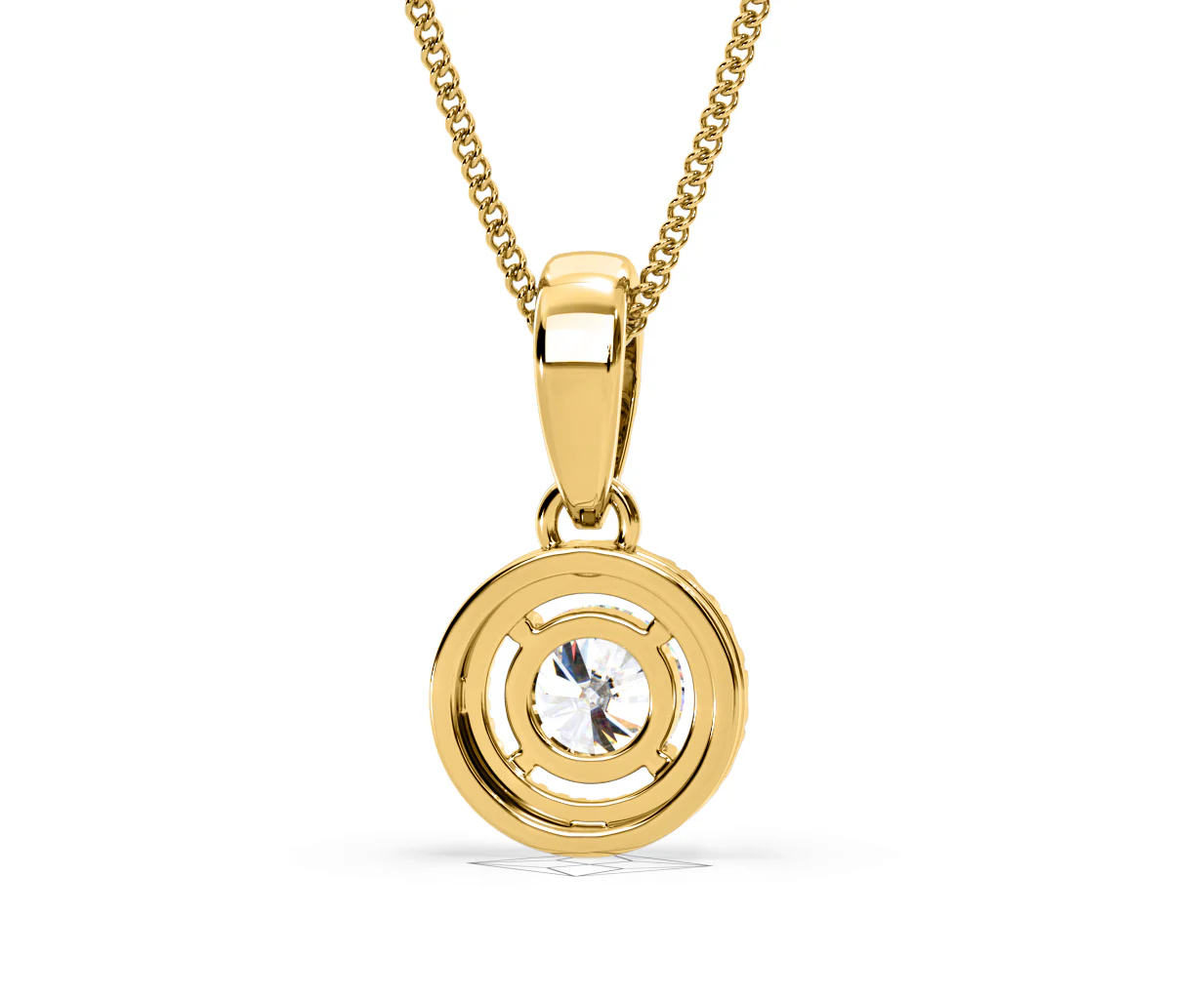 Ella Lab Diamond Halo 0.71ct Pendant Necklace in 18K Yellow Gold F/VS1 - Image 49