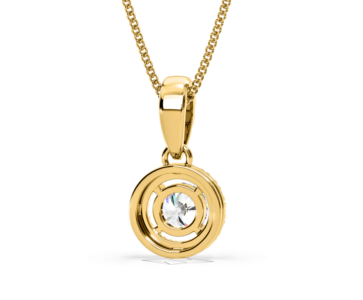 Ella Lab Diamond Halo 0.71ct Pendant Necklace in 18K Yellow Gold F/VS1 - Image 50