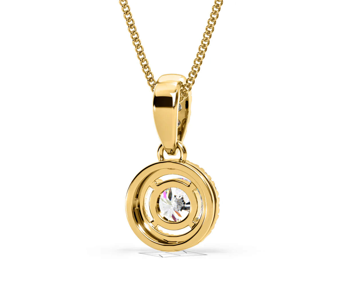 Ella Lab Diamond Halo 0.71ct Pendant Necklace in 18K Yellow Gold F/VS1 - Image 51