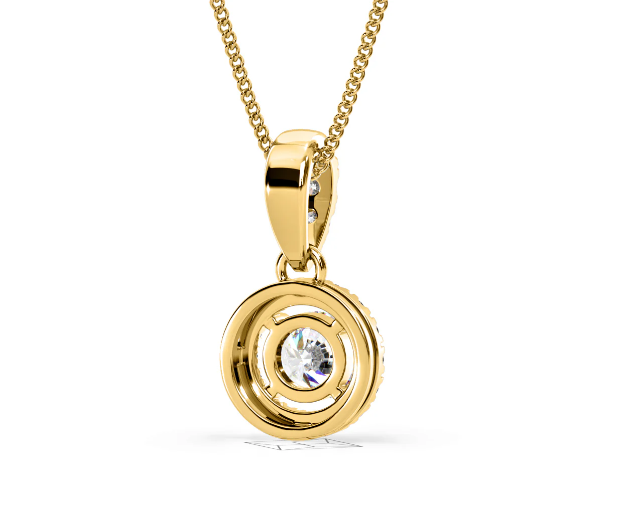 Ella Lab Diamond Halo 0.71ct Pendant Necklace in 18K Yellow Gold F/VS1 - Image 52