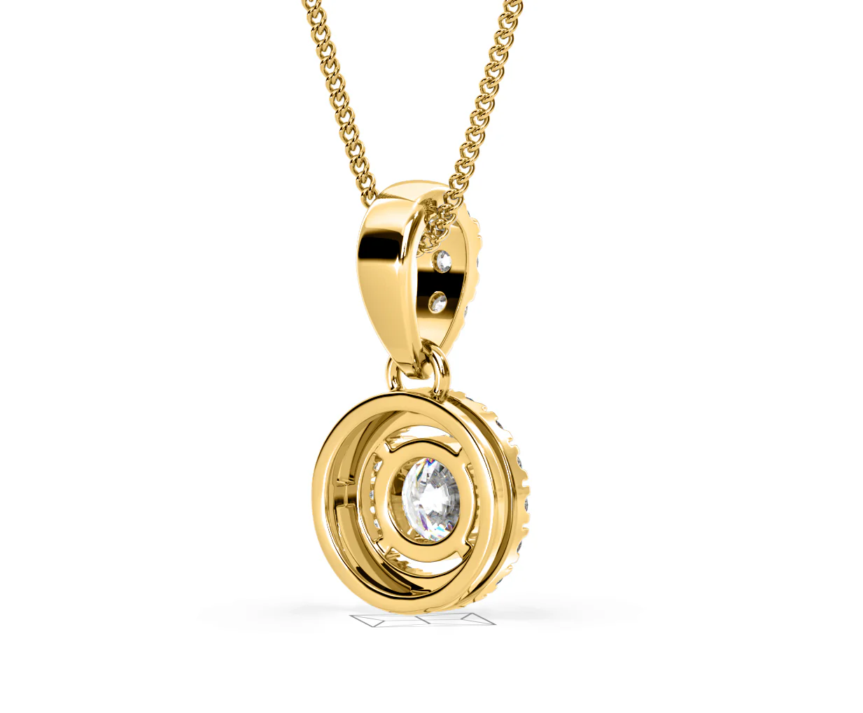 Ella Lab Diamond Halo 0.71ct Pendant Necklace in 18K Yellow Gold F/VS1 - Image 55