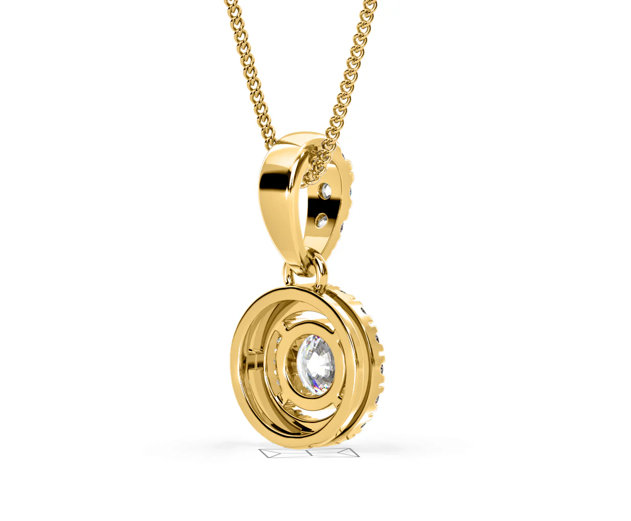 Ella Lab Diamond Halo 0.71ct Pendant Necklace in 18K Yellow Gold F/VS1 - Image 56